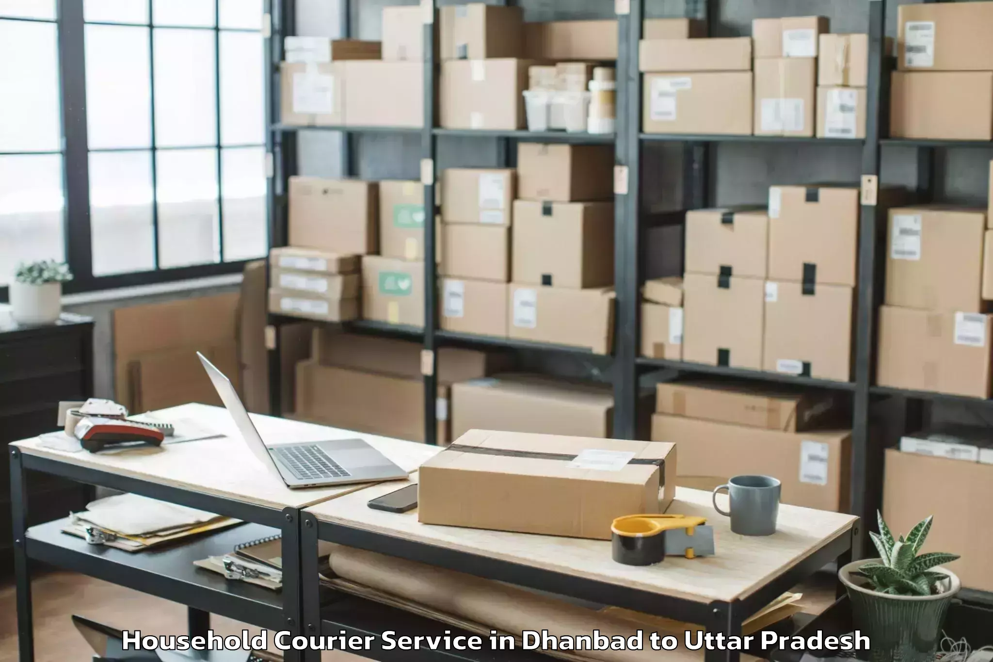 Book Dhanbad to Jalesar Household Courier Online